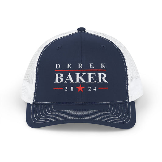 Derek Baker 2024 Snapback Trucker Cap - Stylish Political Campaign Hat